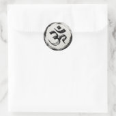 YOGA Studio Meditation Instructor OM & ZEN Symbole Runder Aufkleber (Tasche)