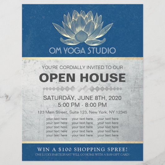 YOGA Studio Meditation Instructor Open House Lotus Flyer (Vorne)