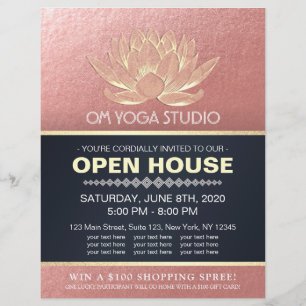 YOGA Studio Meditation Instructor Open House Lotus Flyer