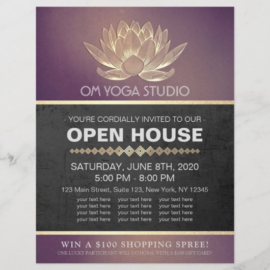 YOGA Studio Meditation Instructor Open House Lotus Flyer (Vorne)