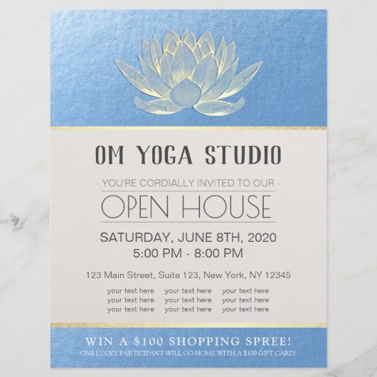 YOGA Studio Meditation Instructor Open House Lotus Flyer (Vorne)