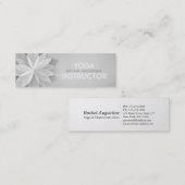 YOGA Studio Meditation Instructor Silver Mandala Mini Visitenkarte (Vorne/Hinten)
