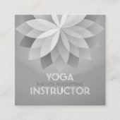 YOGA Studio Meditation Instructor Silver Mandala Quadratische Visitenkarte (Vorderseite)