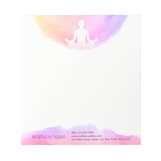 Yoga Studio Meditation Instructor Sukhasana Pose Notizblock (Vorderseite)