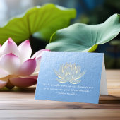 YOGA Studio Meditation Lehrer Zitat Gold Lotus Karte