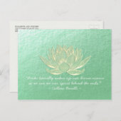 YOGA Studio Meditation Lehrer Zitat Gold Lotus Postkarte (Vorne/Hinten)