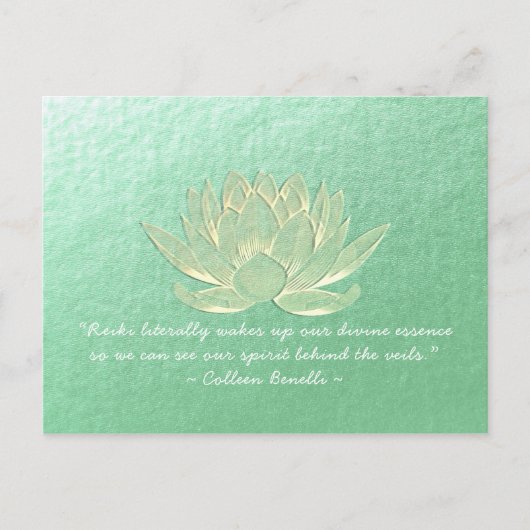 YOGA Studio Meditation Lehrer Zitat Gold Lotus Postkarte (Vorderseite)
