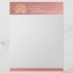 YOGA Studio Meditation Reiki Instructor Gold Lotus Briefbogen