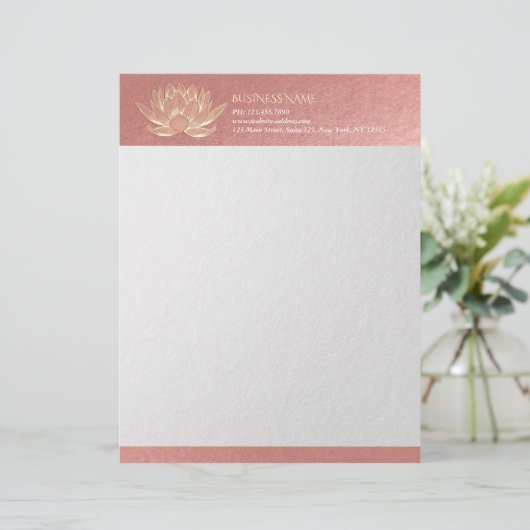 YOGA Studio Meditation Reiki Instructor Gold Lotus Briefbogen
