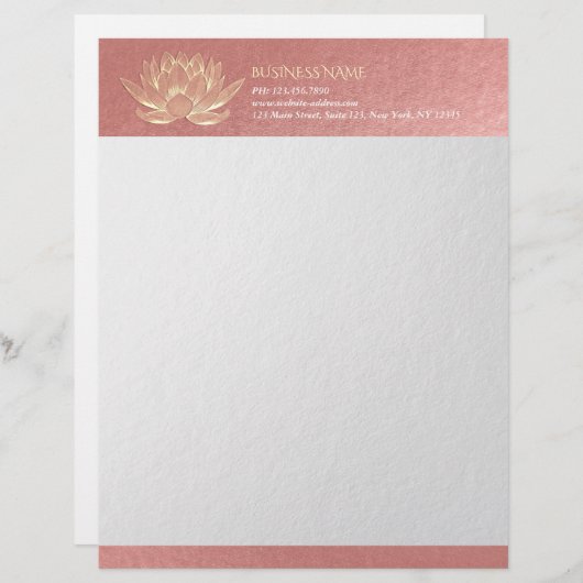 YOGA Studio Meditation Reiki Instructor Gold Lotus Briefbogen (Vorne/Hinten)