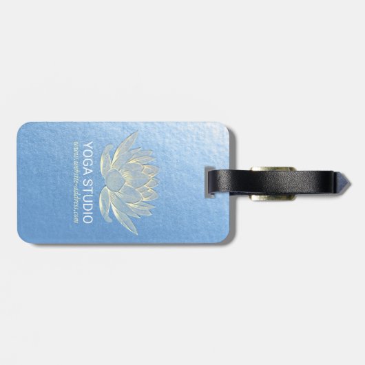 YOGA Studio Meditation Reiki Instructor Gold Lotus Gepäckanhänger (Rückseite horizontal)