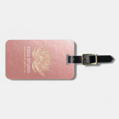 YOGA Studio Meditation Reiki Instructor Gold Lotus Gepäckanhänger (Vorderseite horizontal)