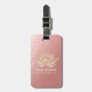 YOGA Studio Meditation Reiki Instructor Gold Lotus Gepäckanhänger