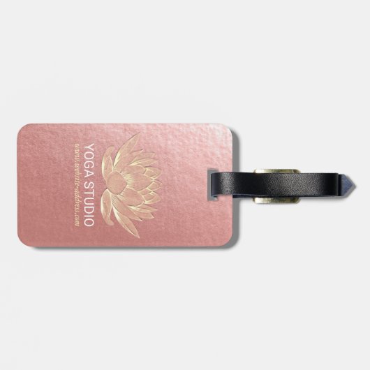 YOGA Studio Meditation Reiki Instructor Gold Lotus Gepäckanhänger (Rückseite horizontal)