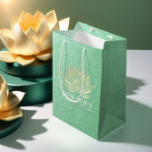 YOGA Studio Meditation Reiki Instructor Gold Lotus Mittlere Geschenktüte