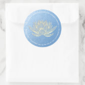 YOGA Studio Meditation Reiki Instructor Gold Lotus Runder Aufkleber (Tasche)