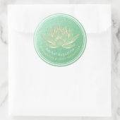 YOGA Studio Meditation Reiki Instructor Gold Lotus Runder Aufkleber (Tasche)