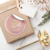 YOGA Studio Meditation Reiki Instructor Gold Lotus Runder Aufkleber