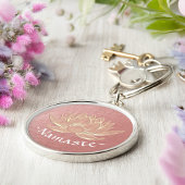 YOGA Studio Meditation Reiki Instructor Gold Lotus Schlüsselanhänger