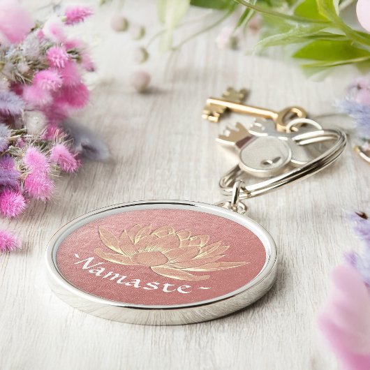 YOGA Studio Meditation Reiki Instructor Gold Lotus Schlüsselanhänger