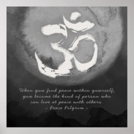 Yoga Studio Meditation Reiki Master OM Sign Quotes Poster