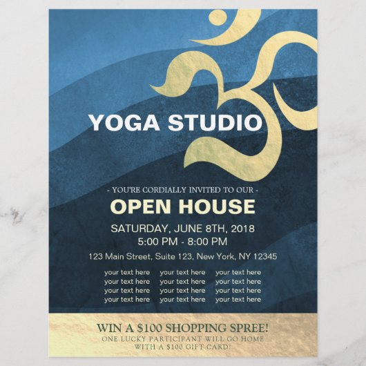 Yoga-Studio-Meditationslehrer Om Open House Fl Flyer (Vorne)