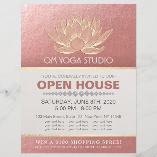 YOGA-Studio-Meditationslehrer Open House Lotus Flyer (Vorne)