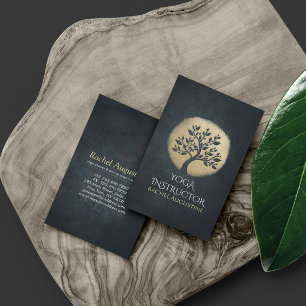 Yoga-Studio-Meditationslehrer Schwarzer Goldener B Visitenkarte