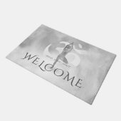 Yoga Studio Meditationslehrer Willkommen Om Sign Fußmatte (Schrägansicht)