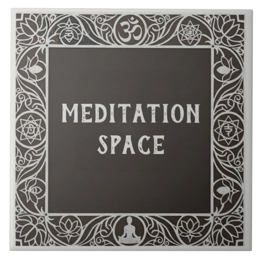 Yoga-Studio-Meditationsraum-Name-Schild Fliese (Vorderseite)
