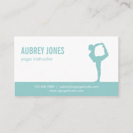 Yoga Studio Modern Business Card - Aqua Visitenkarte