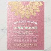 YOGA Studio Open House Gold Foil Mandala Blume F Flyer (Vorne)
