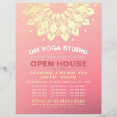 YOGA Studio Open House Gold Foil Mandala Blume Flyer (Vorne)