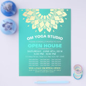 YOGA Studio Open House Gold Foil Mandala Blume Flyer (Einzeln)
