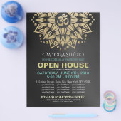 YOGA Studio Open House Gold Mandala Om Symbol Flyer (Einzeln)