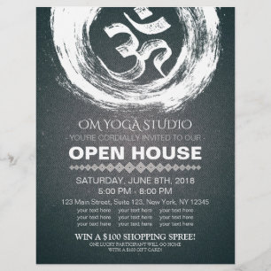 YOGA-Studio Open House Kalligrafie OM- & ZEN-Symbo Flyer
