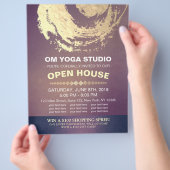 YOGA Studio Open House Lila Gold Foil ZEN Symbol Flyer (Hand)