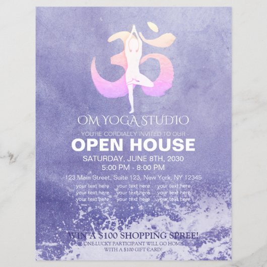YOGA Studio Open House Mediation Pose Flyer (Vorne)