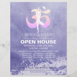 YOGA Studio Open House Mediation Pose Flyer