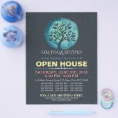 YOGA Studio Open House Meditation Aquarellbaum Flyer (Einzeln)