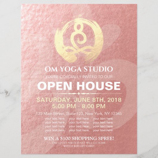 YOGA Studio Open House Meditation Haltung Zen-Zeic Flyer (Vorne)
