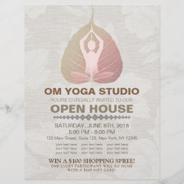 YOGA Studio Open House Meditation Pose Bodhi Leaf Flyer