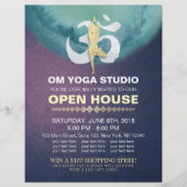 YOGA Studio Open House Meditation Pose & OM Symbol Flyer (Vorne)
