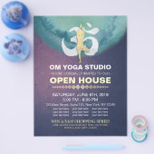 YOGA Studio Open House Meditation Pose & OM Symbol Flyer (Einzeln)