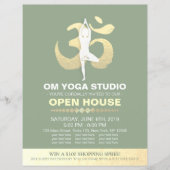 YOGA Studio Open House Meditation Pose & OM Symbol Flyer (Vorne)