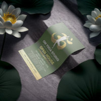 YOGA Studio Open House Meditation Pose & OM Symbol