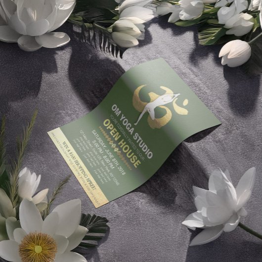 YOGA Studio Open House Meditation Pose & OM Symbol Flyer