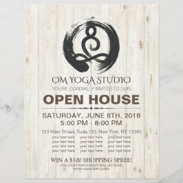 YOGA Studio Open House Meditation Pose Zen Symbol Flyer