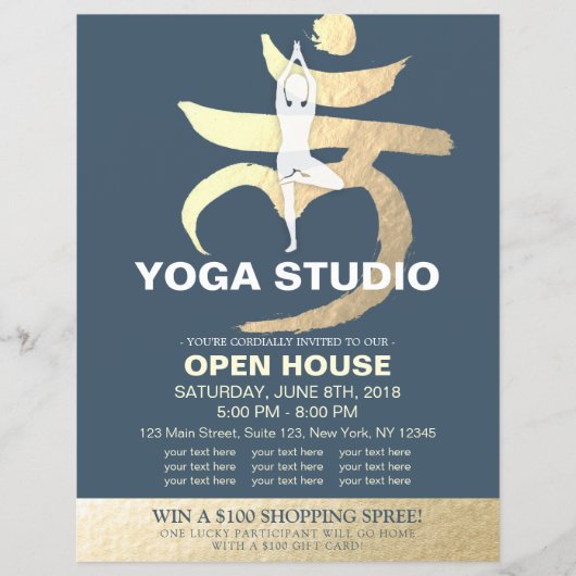 YOGA Studio Open House Meditation Root Chakra Sign Flyer (Vorne)