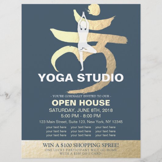 YOGA Studio Open House Meditation Root Chakra Sign Flyer (Vorne)